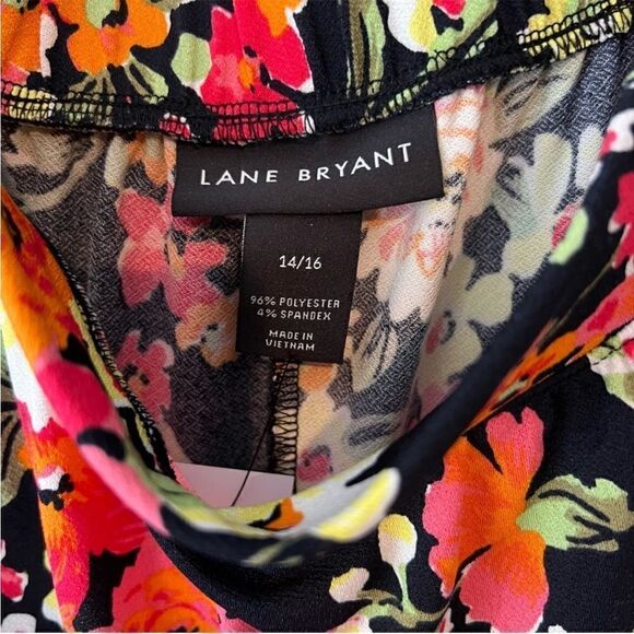 Lane Bryant Floral Print Slit Front Pull On Midi Skirt - Picture 6 of 8